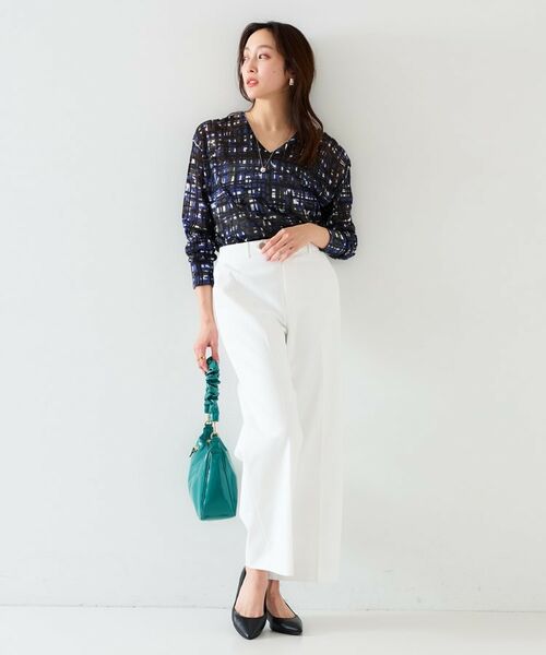 UNTITLED / アンタイトル ニット・セーター | 【セットアップ可能/アンサンブル可能/シアー】チェックプリント プルオーバーニット | 詳細11