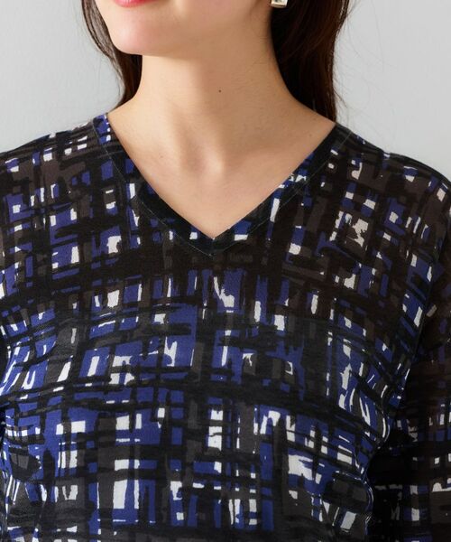 UNTITLED / アンタイトル ニット・セーター | 【セットアップ可能/アンサンブル可能/シアー】チェックプリント プルオーバーニット | 詳細16