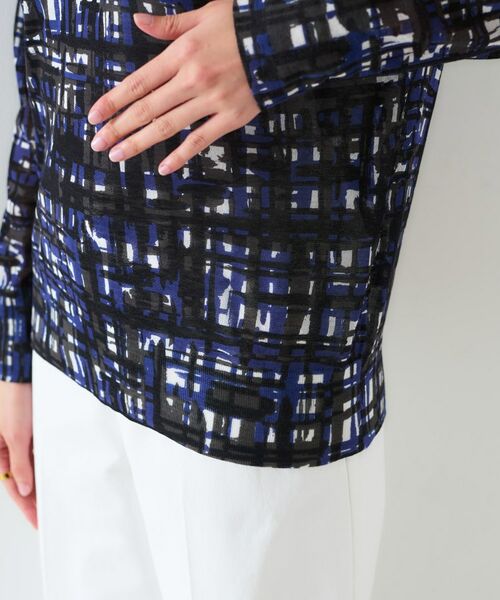 UNTITLED / アンタイトル ニット・セーター | 【セットアップ可能/アンサンブル可能/シアー】チェックプリント プルオーバーニット | 詳細18