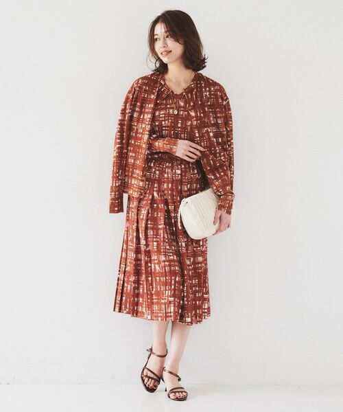 UNTITLED / アンタイトル ニット・セーター | 【セットアップ可能/アンサンブル可能/シアー】チェックプリント プルオーバーニット | 詳細5