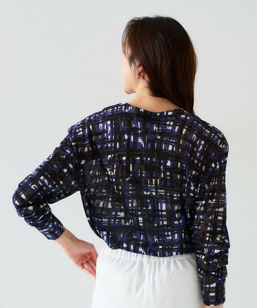 UNTITLED / アンタイトル ニット・セーター | 【セットアップ可能/アンサンブル可能/シアー】チェックプリント プルオーバーニット | 詳細9