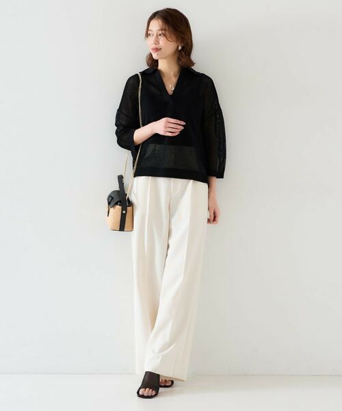 UNTITLED / アンタイトル ニット・セーター | 【七分袖/春夏素材】メッシュ衿付きニット | 詳細13