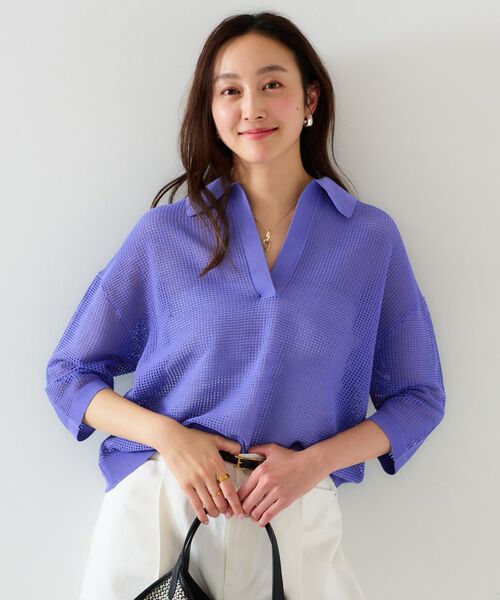 UNTITLED / アンタイトル ニット・セーター | 【七分袖/春夏素材】メッシュ衿付きニット | 詳細15