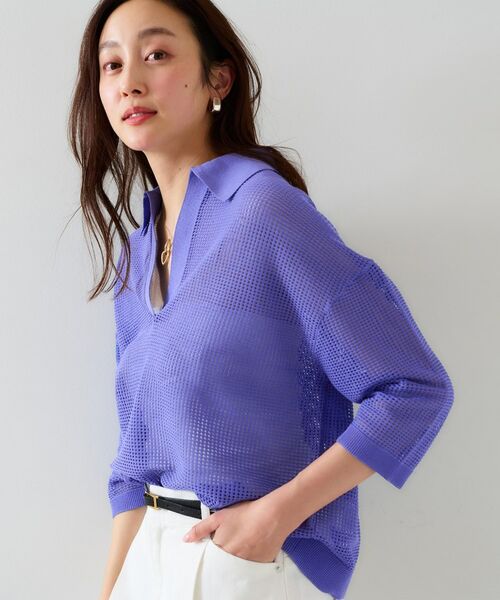 UNTITLED / アンタイトル ニット・セーター | 【七分袖/春夏素材】メッシュ衿付きニット | 詳細16