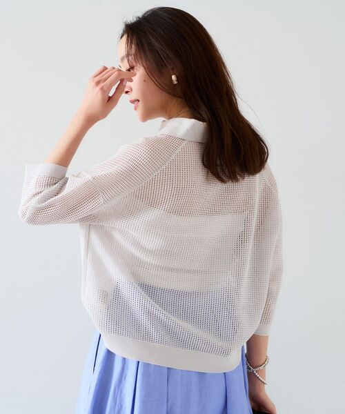 UNTITLED / アンタイトル ニット・セーター | 【七分袖/春夏素材】メッシュ衿付きニット | 詳細8