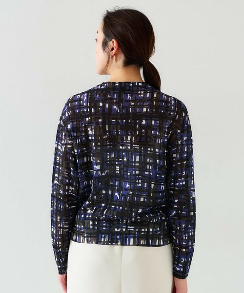 UNTITLED / アンタイトル カーディガン・ボレロ | 【セットアップ可能/アンサンブル可能/シアー】チェックプリント カーディガンニット | 詳細13
