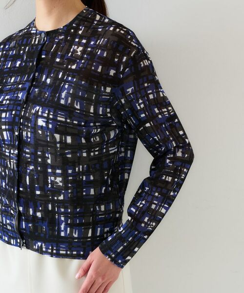 UNTITLED / アンタイトル カーディガン・ボレロ | 【セットアップ可能/アンサンブル可能/シアー】チェックプリント カーディガンニット | 詳細15