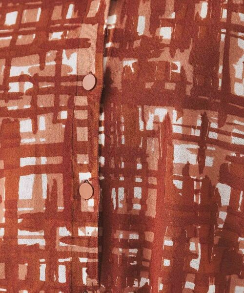 UNTITLED / アンタイトル カーディガン・ボレロ | 【セットアップ可能/アンサンブル可能/シアー】チェックプリント カーディガンニット | 詳細5