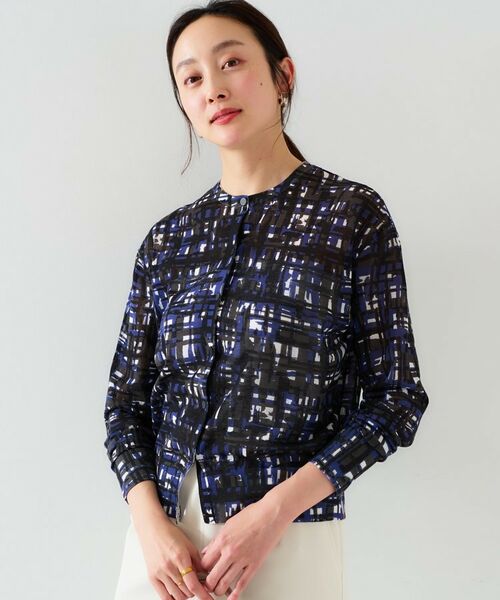 UNTITLED / アンタイトル カーディガン・ボレロ | 【セットアップ可能/アンサンブル可能/シアー】チェックプリント カーディガンニット | 詳細6