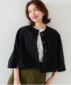 UNTITLED / アンタイトル ノーカラージャケット | 【トレンド/七分袖】タイプライター ノーカラージャケット