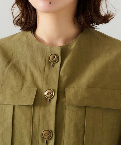 UNTITLED / アンタイトル ノーカラージャケット | 【トレンド/七分袖】タイプライター ノーカラージャケット | 詳細12