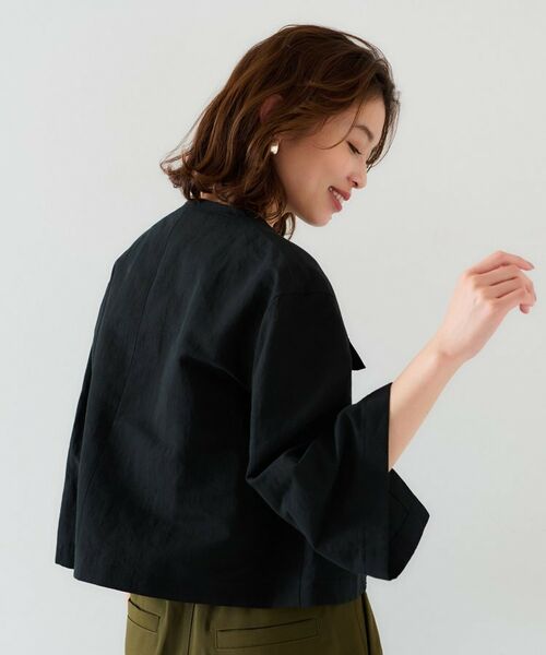 UNTITLED / アンタイトル ノーカラージャケット | 【トレンド/七分袖】タイプライター ノーカラージャケット | 詳細3