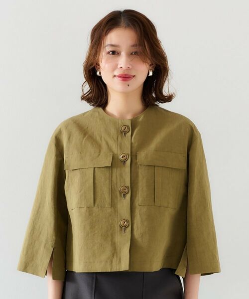 UNTITLED / アンタイトル ノーカラージャケット | 【トレンド/七分袖】タイプライター ノーカラージャケット | 詳細9