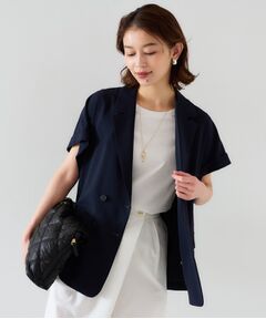 UNTITLED / アンタイトル テーラードジャケット | 【セットアップ可能/接触冷感/イージーケア】リラクミスト　ハーフスリーブジャケット