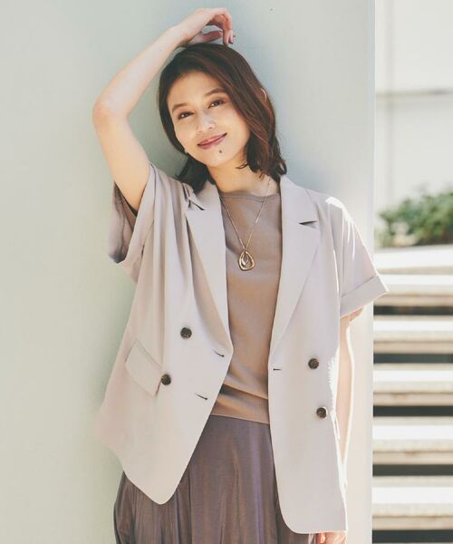 UNTITLED / アンタイトル テーラードジャケット | 【セットアップ可能/接触冷感/イージーケア】リラクミスト ハーフスリーブジャケット | 詳細14