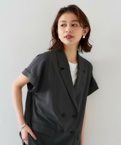 UNTITLED / アンタイトル テーラードジャケット | 【セットアップ可能/接触冷感/イージーケア】リラクミスト ハーフスリーブジャケット | 詳細2