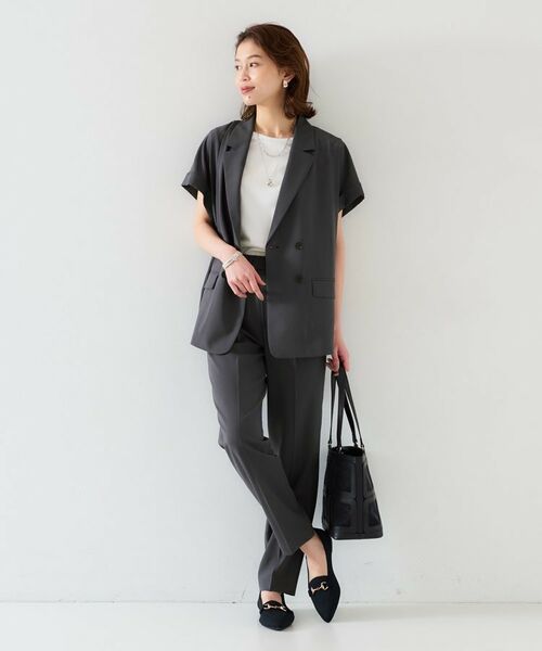 UNTITLED / アンタイトル テーラードジャケット | 【セットアップ可能/接触冷感/イージーケア】リラクミスト ハーフスリーブジャケット | 詳細4