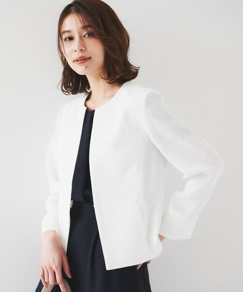 UNTITLED / アンタイトル ノーカラージャケット | 【セットアップ可/短丈】ドライタッチジャケット | 詳細2