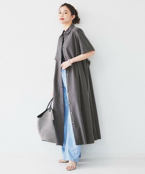 UNTITLED / アンタイトル ロング・マキシ丈ワンピース | 【コットン100／前開き／夏ワンピ】ロングシャツワンピース | 詳細3