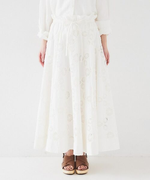 UNTITLED / アンタイトル ロング・マキシ丈スカート | 【トレンド／刺繍レース】サークルモチーフ コットンスカート | 詳細10