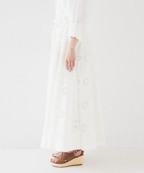 UNTITLED / アンタイトル ロング・マキシ丈スカート | 【トレンド／刺繍レース】サークルモチーフ コットンスカート | 詳細11