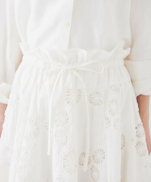 UNTITLED / アンタイトル ロング・マキシ丈スカート | 【トレンド／刺繍レース】サークルモチーフ コットンスカート | 詳細13