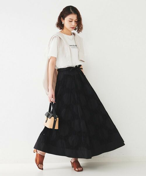 UNTITLED / アンタイトル ロング・マキシ丈スカート | 【トレンド／刺繍レース】サークルモチーフ コットンスカート | 詳細8