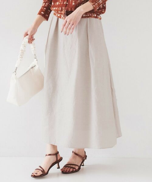 UNTITLED / アンタイトル ロング・マキシ丈スカート | 【セットアップ可能/手洗い可】リネン混フレアスカート | 詳細11