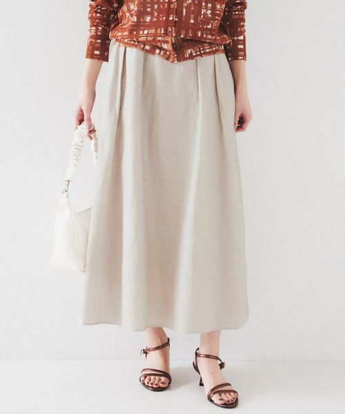 UNTITLED / アンタイトル ロング・マキシ丈スカート | 【セットアップ可能/手洗い可】リネン混フレアスカート | 詳細12
