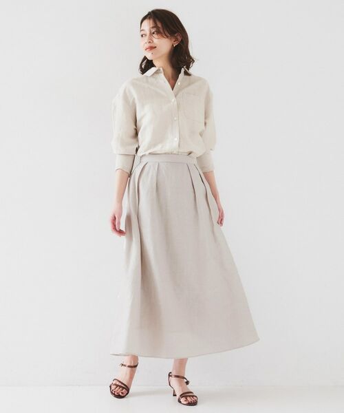 UNTITLED / アンタイトル ロング・マキシ丈スカート | 【セットアップ可能/手洗い可】リネン混フレアスカート | 詳細15