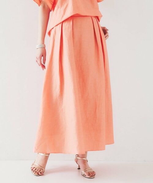 UNTITLED / アンタイトル ロング・マキシ丈スカート | 【セットアップ可能/手洗い可】リネン混フレアスカート | 詳細17