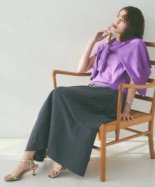 UNTITLED / アンタイトル ロング・マキシ丈スカート | 【セットアップ可能/手洗い可】リネン混フレアスカート | 詳細3
