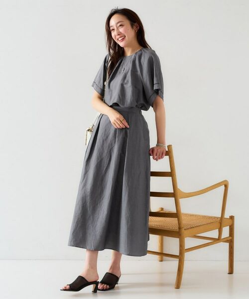 UNTITLED / アンタイトル ロング・マキシ丈スカート | 【セットアップ可能/手洗い可】リネン混フレアスカート | 詳細5