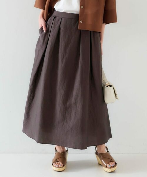 UNTITLED / アンタイトル ロング・マキシ丈スカート | 【セットアップ可能/手洗い可】リネン混フレアスカート | 詳細7