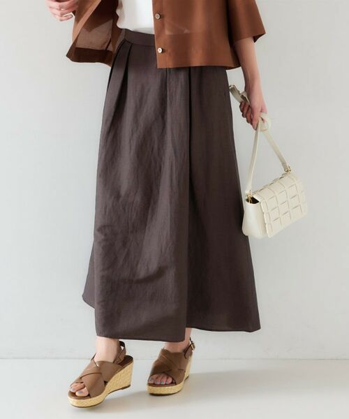 UNTITLED / アンタイトル ロング・マキシ丈スカート | 【セットアップ可能/手洗い可】リネン混フレアスカート | 詳細8