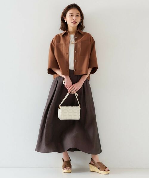 UNTITLED / アンタイトル ロング・マキシ丈スカート | 【セットアップ可能/手洗い可】リネン混フレアスカート | 詳細9