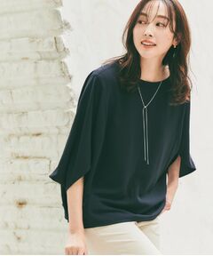 半袖ブラウス 紺 ネイビー おしゃれ アンタイトル Mサイズ セットアップ可能/オンオフ】小紋柄ブラウス（シャツ・ブラウス