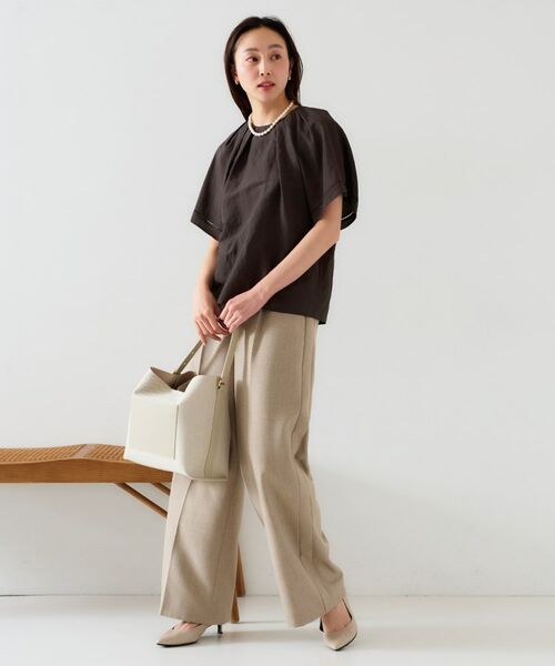 UNTITLED / アンタイトル シャツ・ブラウス | 【セットアップ可能】リネン混 タックブラウス | 詳細12