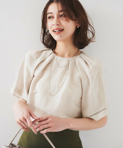 UNTITLED / アンタイトル シャツ・ブラウス | 【セットアップ可能】リネン混 タックブラウス | 詳細15