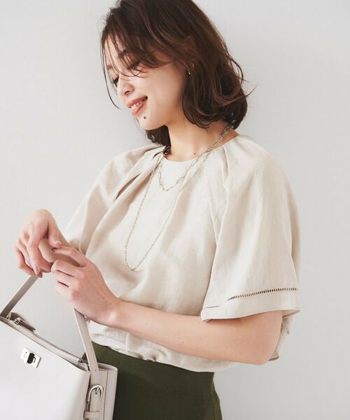UNTITLED / アンタイトル シャツ・ブラウス | 【セットアップ可能】リネン混 タックブラウス | 詳細16