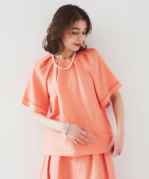 UNTITLED / アンタイトル シャツ・ブラウス | 【セットアップ可能】リネン混 タックブラウス | 詳細20