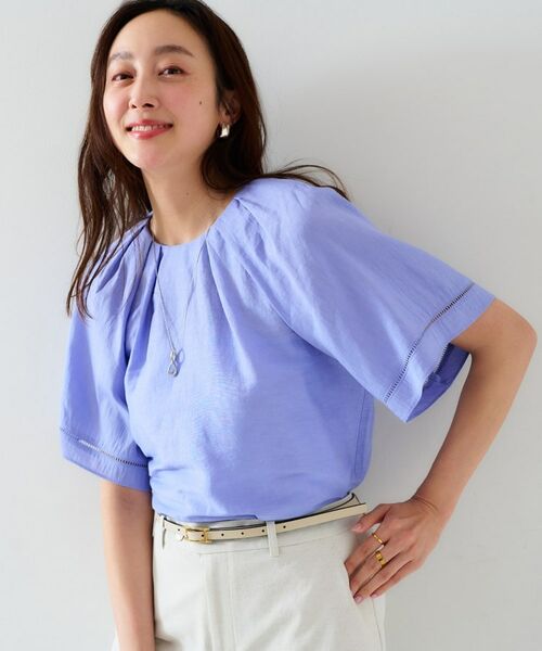 UNTITLED / アンタイトル シャツ・ブラウス | 【セットアップ可能】リネン混 タックブラウス | 詳細25