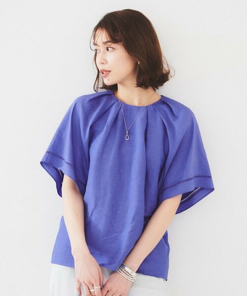 【✨新品✨】CADUNE◎リネン混ブルゾン 春アウター ブラウス NATURAL BEAUTY BASIC ブルゾン アウター ステンカラーショート