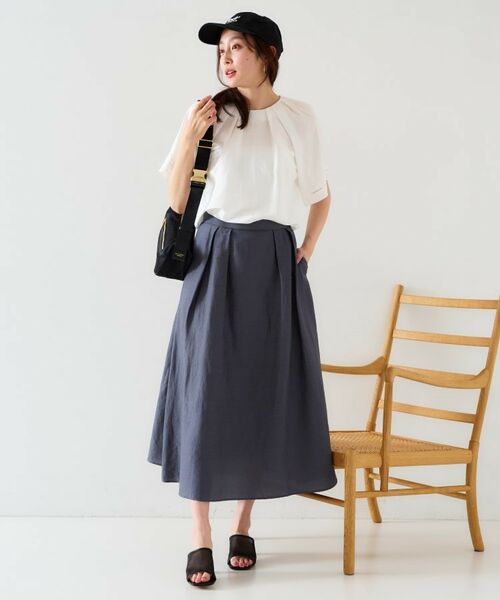 UNTITLED / アンタイトル シャツ・ブラウス | 【セットアップ可能】リネン混 タックブラウス | 詳細4