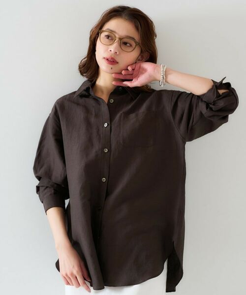 UNTITLED / アンタイトル シャツ・ブラウス | 【セットアップ可能/手洗い可】リネン混 ベーシックシャツ | 詳細11