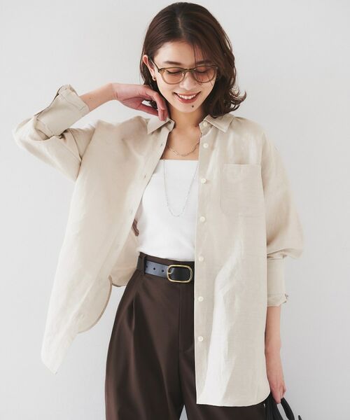 UNTITLED / アンタイトル シャツ・ブラウス | 【セットアップ可能/手洗い可】リネン混 ベーシックシャツ | 詳細16