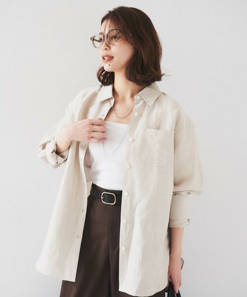 UNTITLED / アンタイトル シャツ・ブラウス | 【セットアップ可能/手洗い可】リネン混 ベーシックシャツ | 詳細17