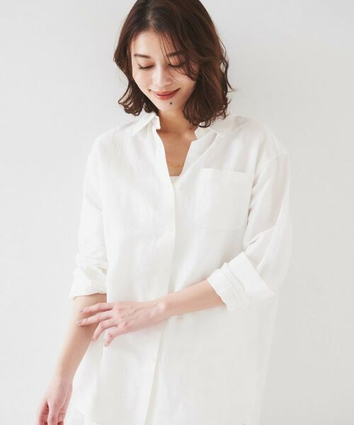 UNTITLED / アンタイトル シャツ・ブラウス | 【セットアップ可能/手洗い可】リネン混 ベーシックシャツ | 詳細2