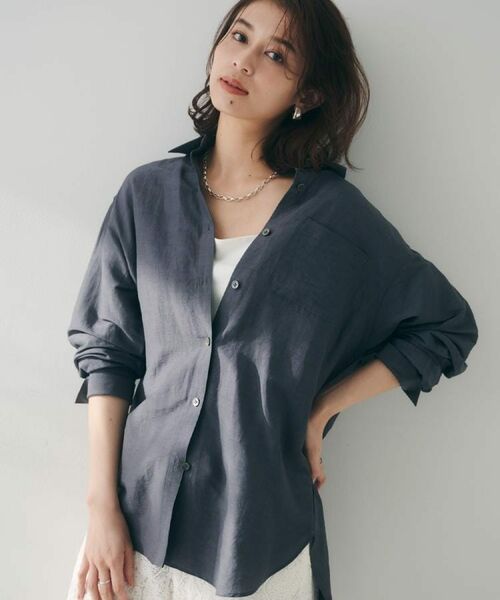 UNTITLED / アンタイトル シャツ・ブラウス | 【セットアップ可能/手洗い可】リネン混 ベーシックシャツ | 詳細5