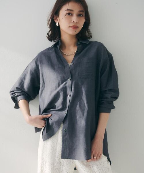UNTITLED / アンタイトル シャツ・ブラウス | 【セットアップ可能/手洗い可】リネン混 ベーシックシャツ | 詳細6